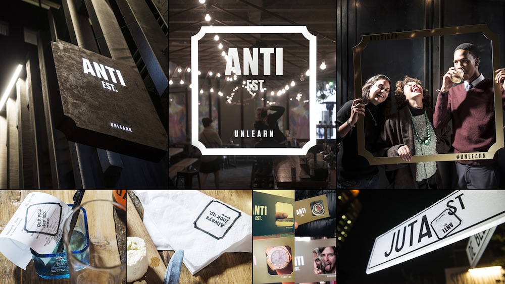 #unlearn campaign by Grid Worldwide Branding for Anti Est. bar.