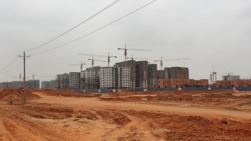Construction work at Camama by Chinese contractor CICI. 