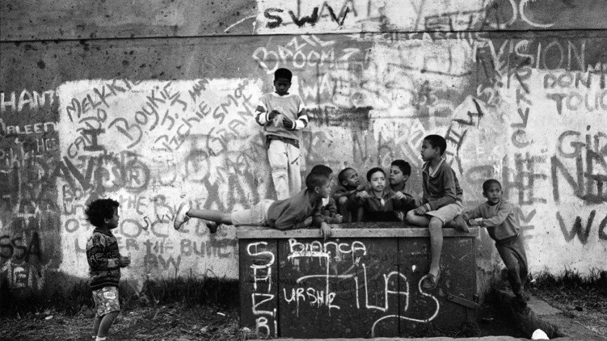 Street children, Moses Sitoli and me, Park Station, 1994.