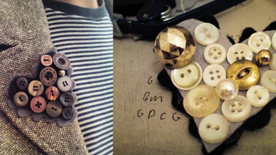 Button brooches. 