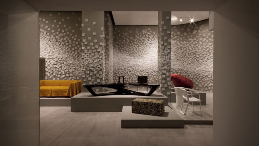 Nendo's design of the Established & Sons showroom, London. 