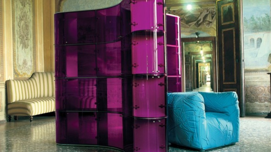 Paesaggi Italiani purple modular container and sponge chair for Edra. Courtesy o