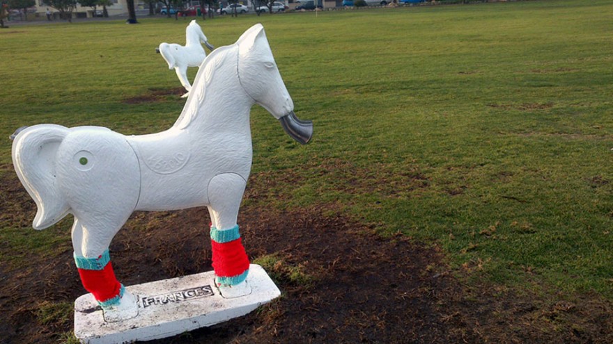 Yarn Bombing in Cape Town by Isabeau Jourbert.  