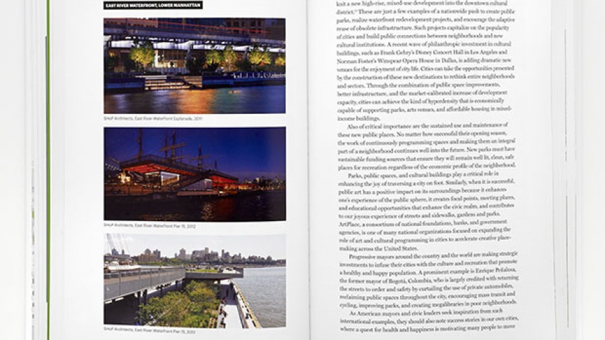 Images of SHoP designs for the East River Waterfront and Pier 15 in New York.