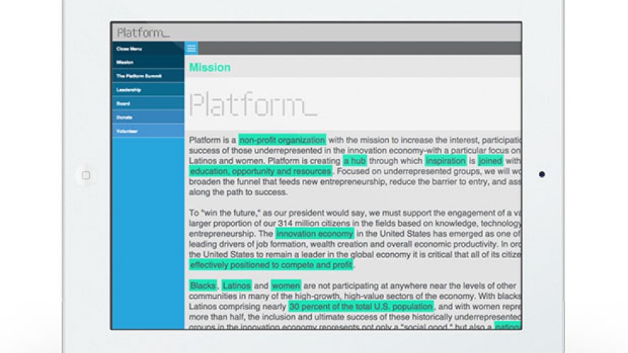 Platform identity, website design by Eddie Opara. 
