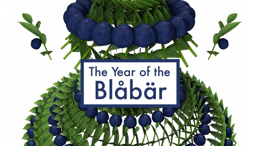 Blueberry poster commenting on the blueberry shortage in Sweden in 2013 designed for the "This Is How I Do It" exhibition by Torsten and Wanja Söderberg Prize winner Hjalti Karlsson.