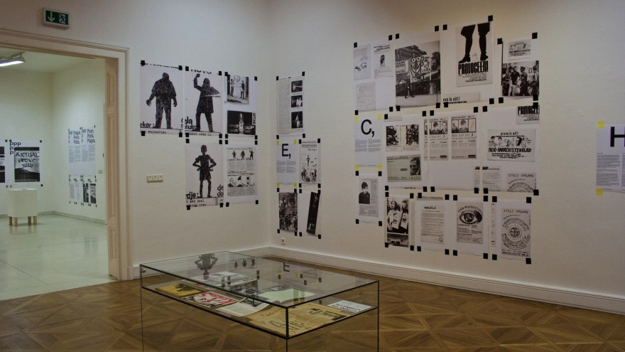 Exhibition (installation view, detail), curated and designed by Experimental Jetset for the Moravian Gallery, a museum in Brno (Czech Republic). Image: Moravian Gallery. 