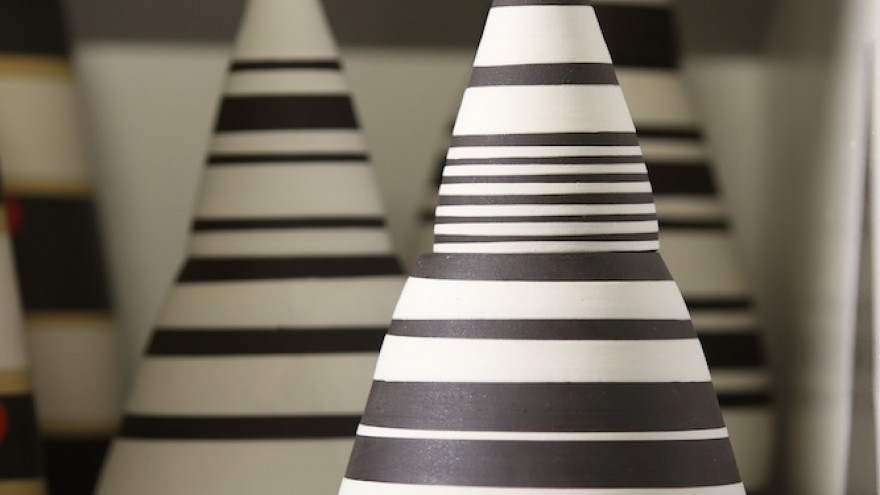 Chuma Maweni's striped vessels for Art in the Forest.  