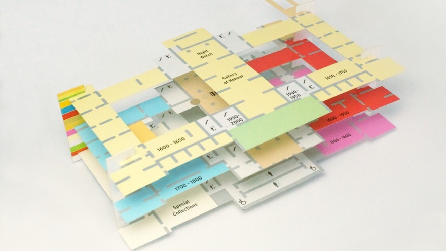 The Paper Pathfinder for the Rijksmuseum, designed by Marijn van Oosten, was chosen in the product category. Compact and handy in 2D form, it can without any operating instructions be expanded into a 3D miniature building. The type of paper and the folding mechanism make tape unnecessary. It is a simple system that makes a complex space transparent and easily navigable. According to the committee, the 3D map has a lot of potential as it is a design that can be applied in several sectors.