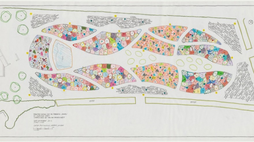 Planting design for the Perennial Garden at Durslade Farm, September 2012. Image: Piet Oudolf and Hauser & Wirth. 