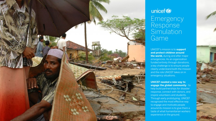 UNICEF Emergency Response Simulation Game: Core77 Awards 2013.
