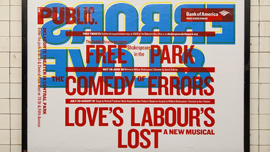 Shakespeare in the Park 2013 by Paula Scher. 