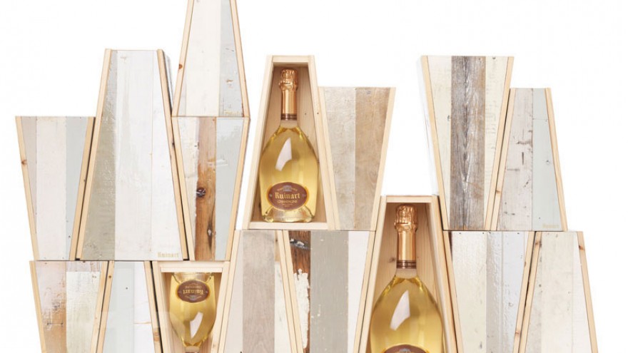 Reclaimed Wood Packaging for Ruinart by Piet Hein Eek. 