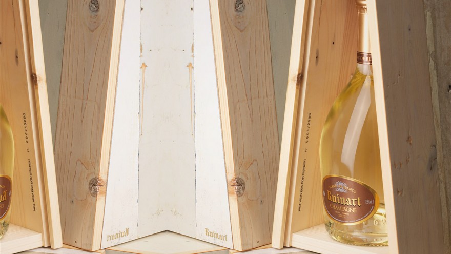 Reclaimed Wood Packaging for Ruinart by Piet Hein Eek. 