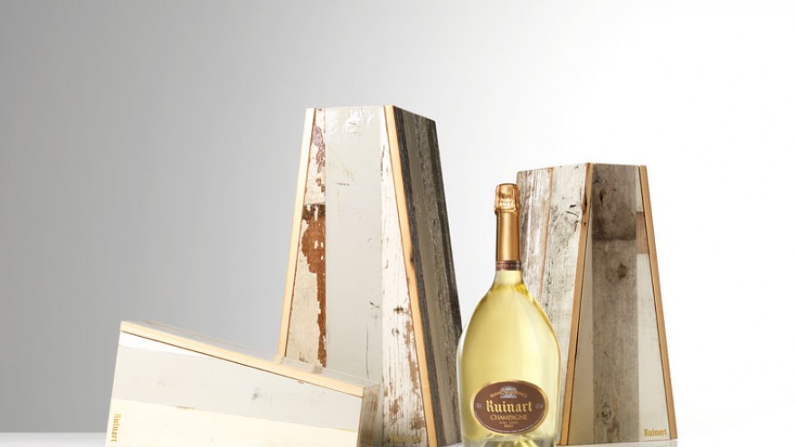 Reclaimed Wood Packaging for Ruinart by Piet Hein Eek. 