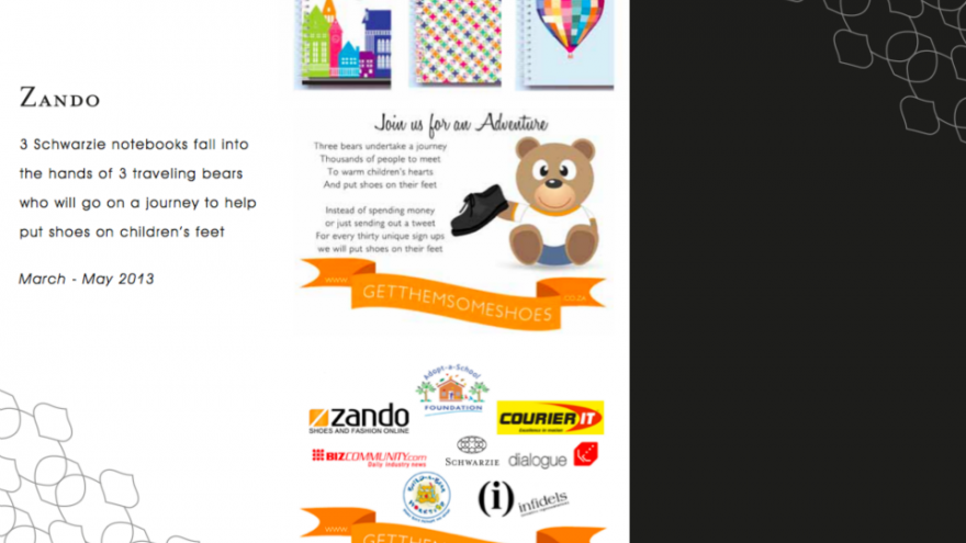 Schwarzie involvement in Zando GetThemSomeShoes campaign. 