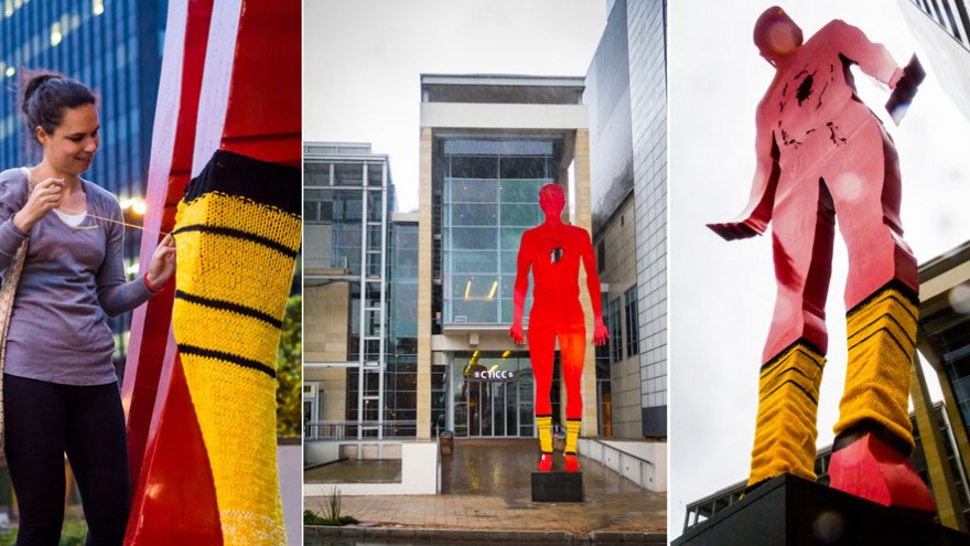 Yarn bombing in Cape Town by Isabeau Joubert. 