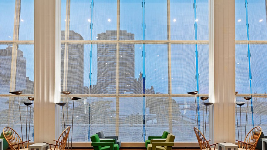 United Nations Delegates's Lounge interior by Hella Jongerius. 