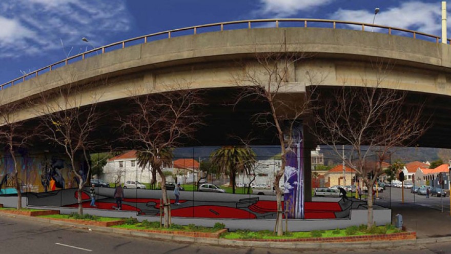 The proposed design for a new skate park to be built in Gardens, Cape Town in 2014