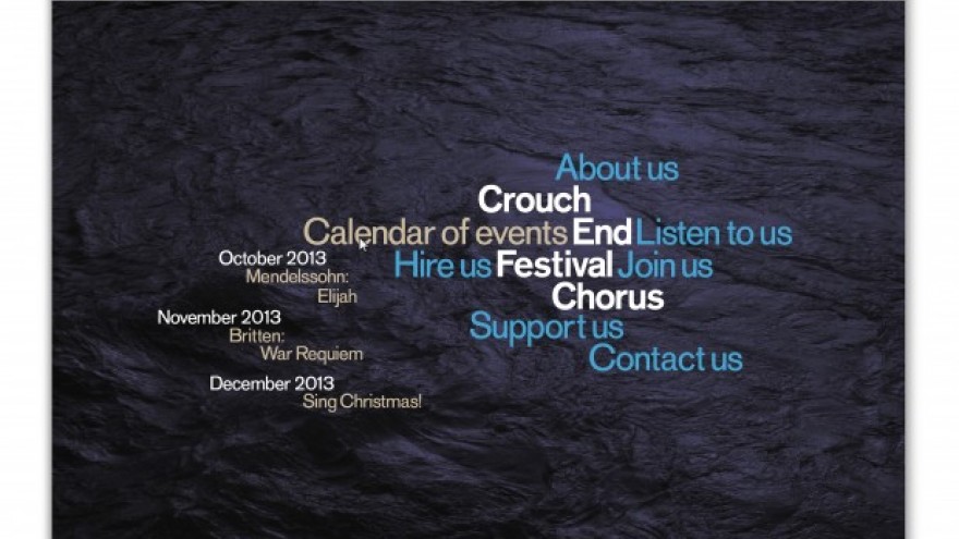 Visual identity for the Crouch End Festival Chorus by Harry Pearce. 