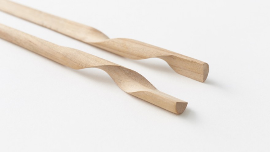 The Rassen chopstick design by Nendo. Image: Akihiro Yoshida. 