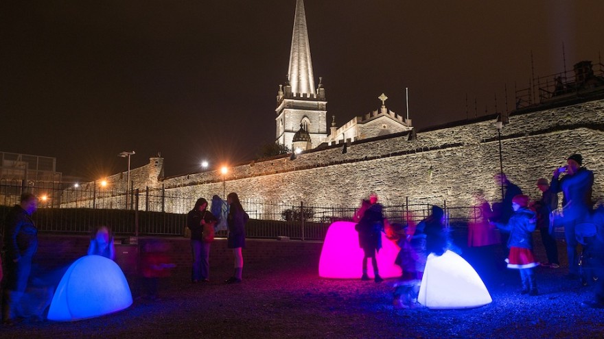 MARBLES interactive installation by Daan Roosegaarde. 