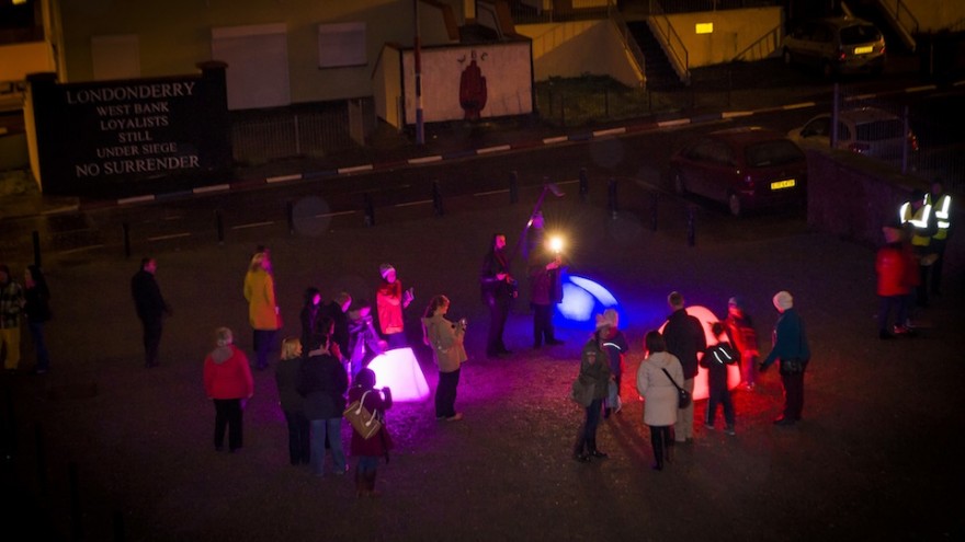 MARBLES interactive installation by Daan Roosegaarde. 