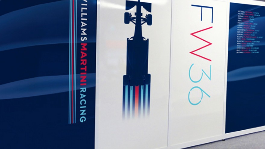 Williams Formula One branding by Hat-trick. 