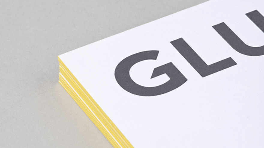 GLUCK+ visual identity and name by Eddie Opara. 