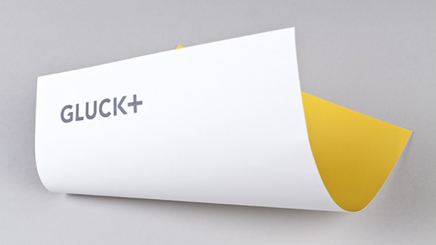 GLUCK+ visual identity and name by Eddie Opara. 