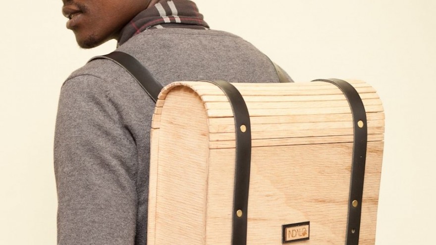 Umtwalo Wooden Backpack by Inga Gubeka. 