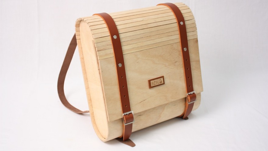 Umtwalo Wooden Backpack by Inga Gubeka. 