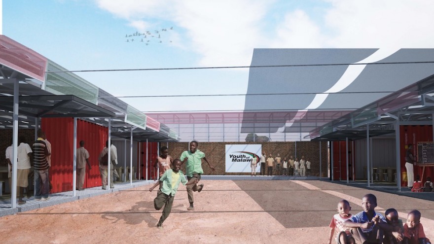 Legson Kayira Community Center and Primary School in Malawi by Architecture for a Change. Image: Architecture for a Change.