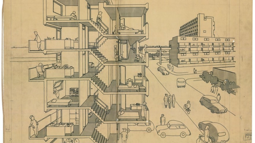  Housing scheme Lekkumerend in Leeuwarden The Netherlands, 1962, collection Het Nieuwe Instituut, BROX_1337t339- 1, Van den Broek en Bakema Architects 