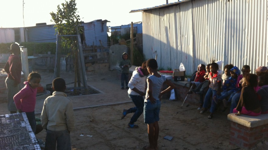 A public water tap (emthonjeni) in Monwabisi Park, Khayelitsha