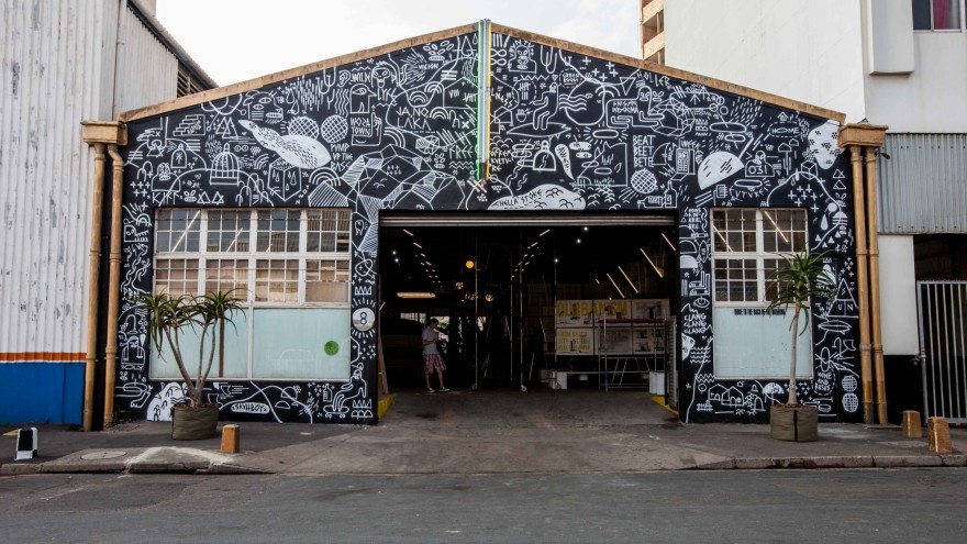 8 Morrison Street, a derelict warehouse bought by Johannesburg property developer Jonathan Liebmann, hosted Rivertown’s inaugural fresh produce food market. Liebmann, best known for his Maboneng Precinct project on the eastern edge of Johannesburg’s CBD, plans to erect an apartment complex on the site. Photo: Luca Barausse.