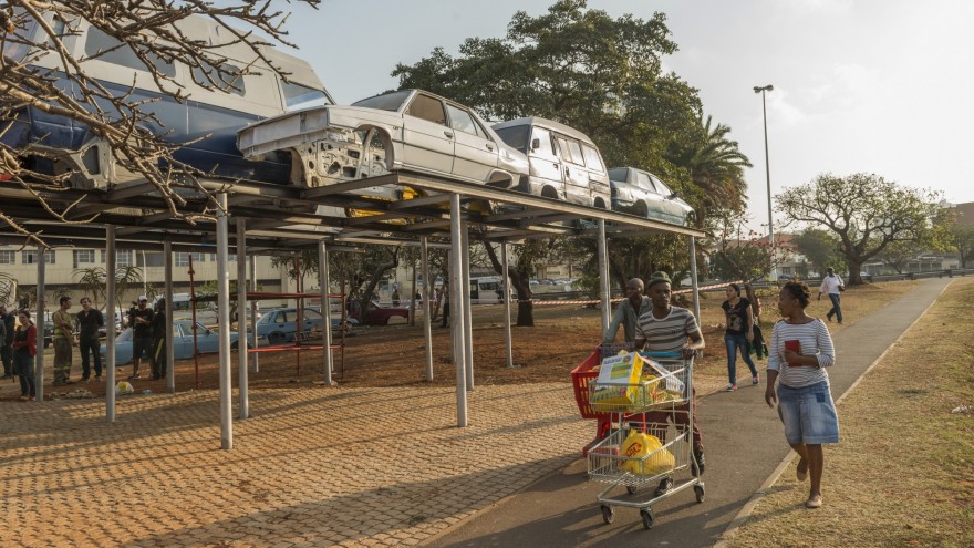 Berlin architectural practice raumlabor’s Rush Hour installation in Berea, Durban, part of UIA2014’s extensive fringe programme Photo: Roger Jardine/Goethe Institute.