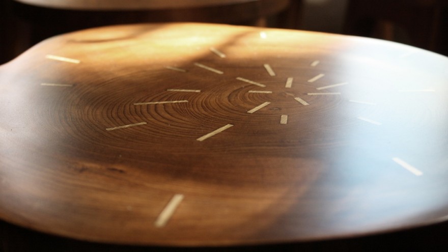 Tekku Wood stool by Ira Studio. 