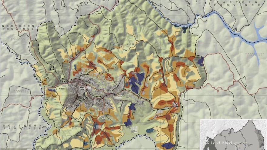 Map of Kigali.