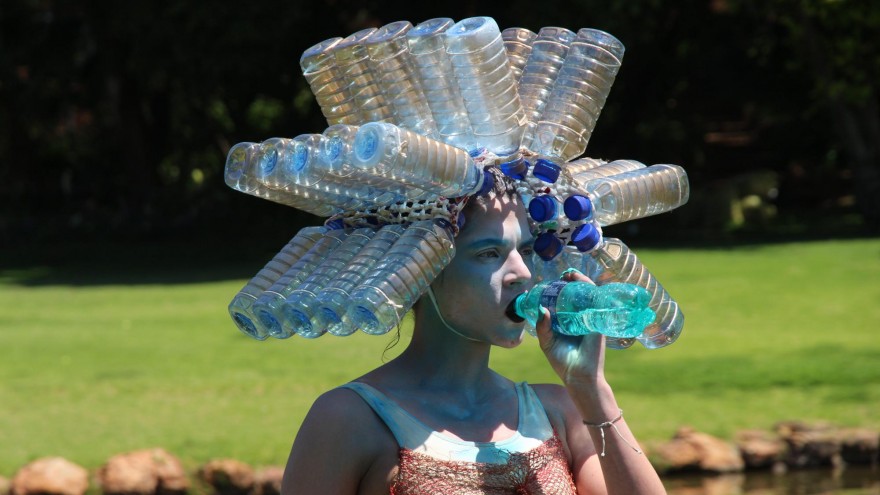 Celeste Theron uses performance art to create water awareness.