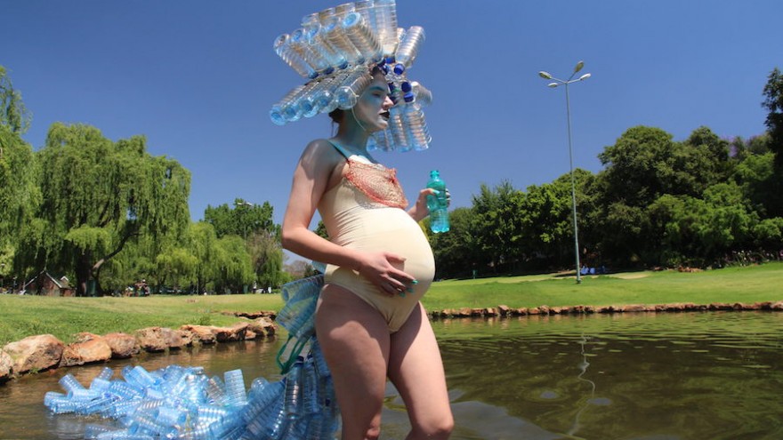 Celeste Theron uses performance art to create water awareness.
