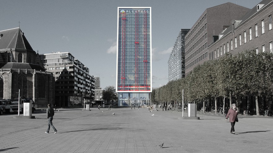Plenty 50 proposes that the city farms of the future will be in urban skyscrapers and basements. Image curtesy of Shift.