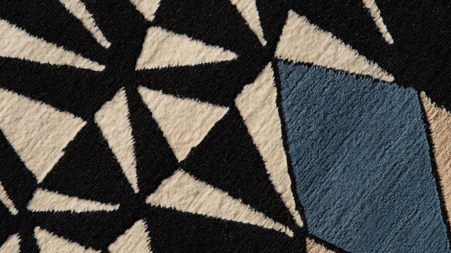 These wool and silk rugs are handmade in Nepal from patterns drawn by French design Florian Pretet.