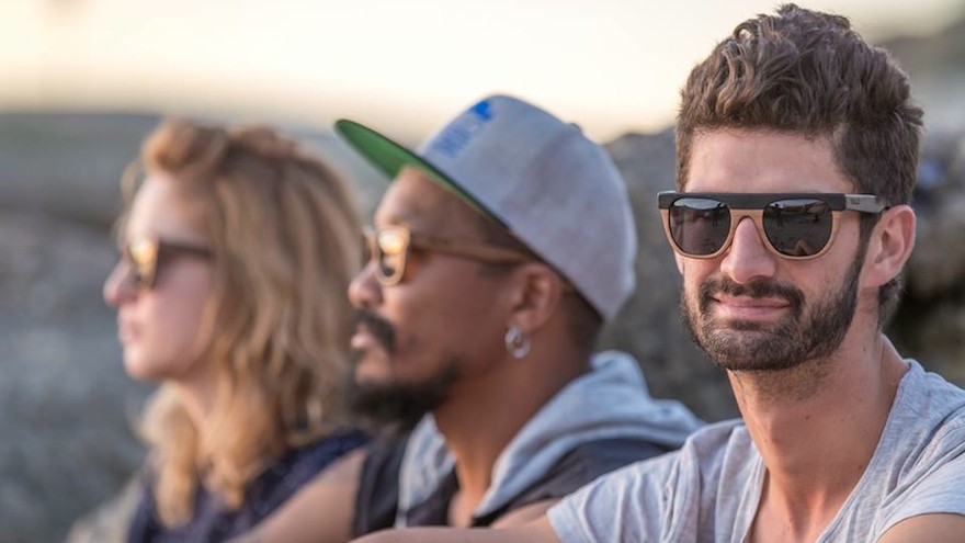 Ballo wooden eyewear is made locally from wood offcuts and recycled paper. 