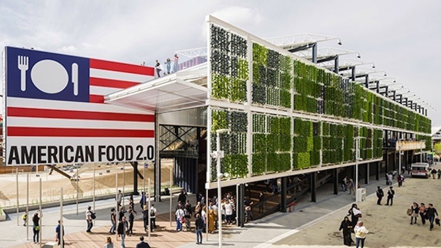 Pentagram partner Michael Bierut's identity and environmental graphic for the US Pavilion at Expo Milano 2015.