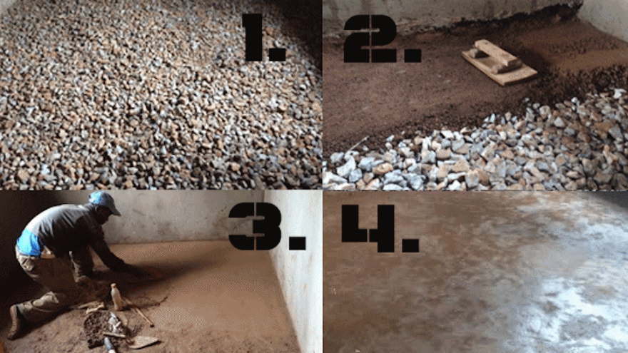 The floors are constructed using four layers. 