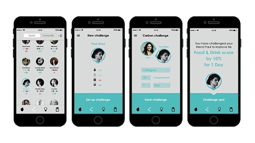 The Worldbeing wearbable and app, by Benjamin Hubert of Layer Design Studio, is a system that makes consumers more aware of their personal carbon footprint