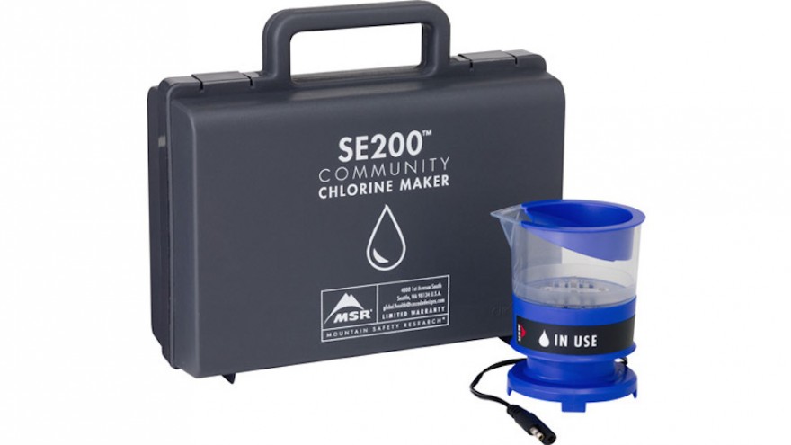 MSR's device makes enough chlorine to treat 200 litres of water.