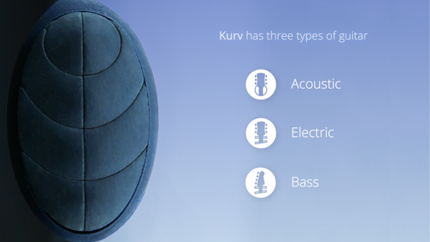 Kurv teaches the user how to play the guitar with no strings attached.