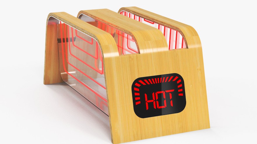 Designer James Stumpf has come up with a see-through toaster so users can see how brown their toast is getting